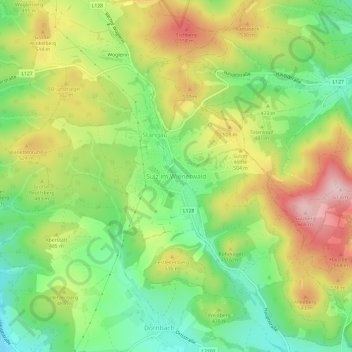 Topografische kaart Sulz im Wienerwald, hoogte, reliëf