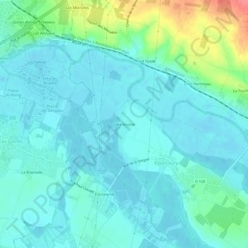 Topografische kaart Gâte Bourse, hoogte, reliëf