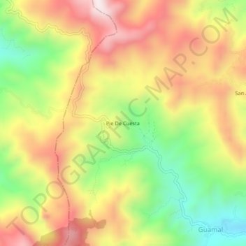 Topografische kaart Pie De Cuesta, hoogte, reliëf