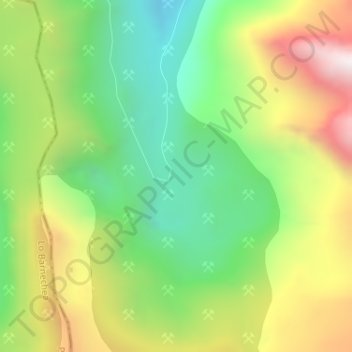 Topografische kaart Codelco Andina, hoogte, reliëf