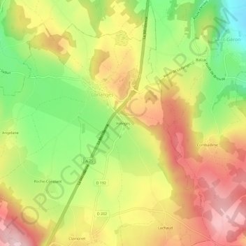 Topografische kaart Volviges, hoogte, reliëf