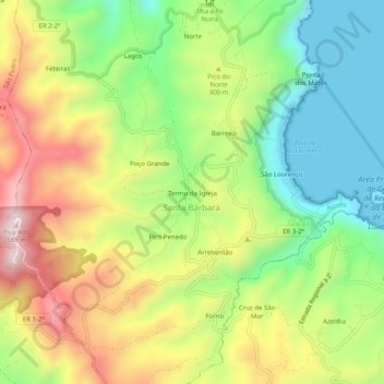 Topografische kaart Termo da Igreja, hoogte, reliëf