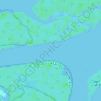 Topografische kaart Southern Moreton Bay Islands, hoogte, reliëf