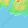 Topografische kaart Sheldrake, hoogte, reliëf