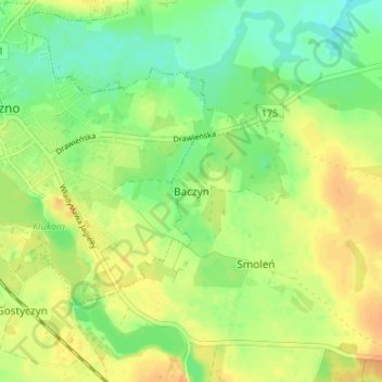Topografische kaart Voßberg, hoogte, reliëf