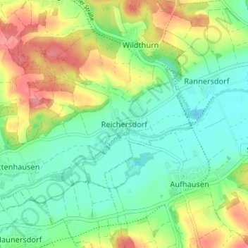 Topografische kaart Reichersdorf, hoogte, reliëf