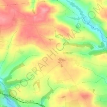 Topografische kaart Doddycross, hoogte, reliëf