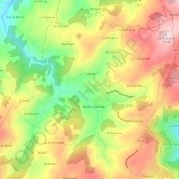 Topografische kaart Le Roule, hoogte, reliëf