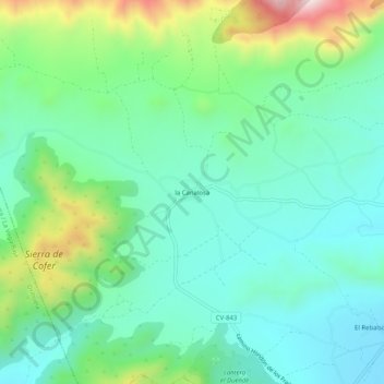 Topografische kaart la Canalosa, hoogte, reliëf