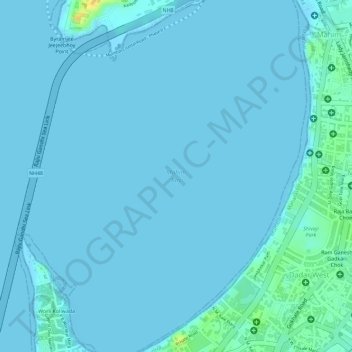 Topografische kaart Mahim Bay, hoogte, reliëf