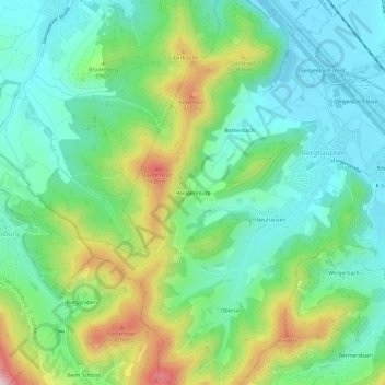Topografische kaart Heiligenreute, hoogte, reliëf
