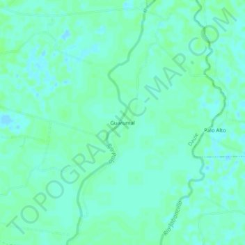 Topografische kaart Guarumal, hoogte, reliëf
