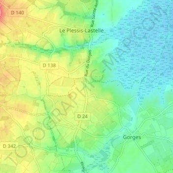 Topografische kaart La Villette, hoogte, reliëf