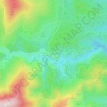 Topografische kaart La Vereda, hoogte, reliëf