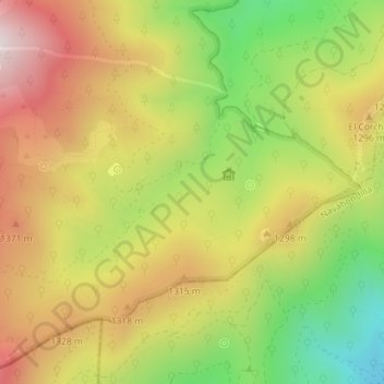 Topografische kaart El Castañar, hoogte, reliëf