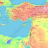 Topografische kaart Chipre, hoogte, reliëf
