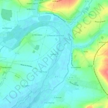 Topografische kaart La Rivière, hoogte, reliëf