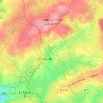 Topografische kaart Hameau Clapet, hoogte, reliëf