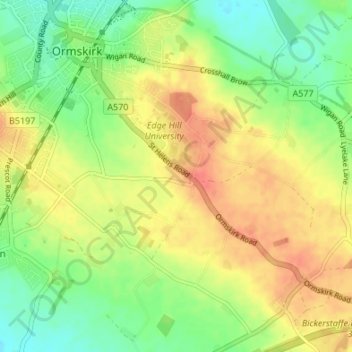 Topografische kaart Scarth Hill, hoogte, reliëf