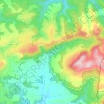 Topografische kaart Laval, hoogte, reliëf
