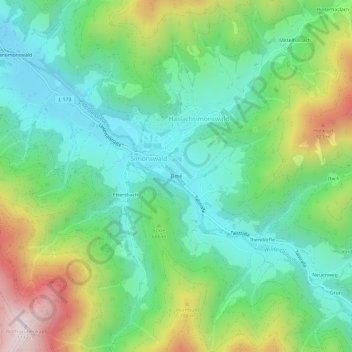 Topografische kaart Elme, hoogte, reliëf