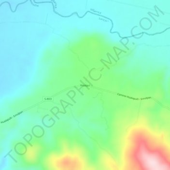 Topografische kaart Huaqui, hoogte, reliëf