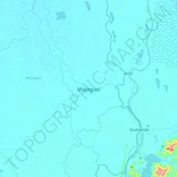 Topografische kaart Majagual, hoogte, reliëf