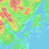 Topografische kaart Lillesand, hoogte, reliëf