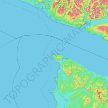 Topografische kaart Mushroom Rock, hoogte, reliëf