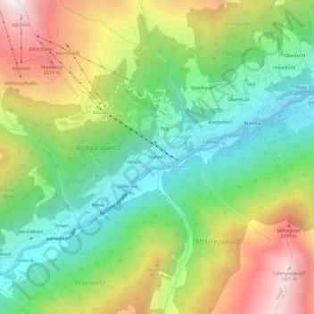 Topografische kaart Mahren, hoogte, reliëf