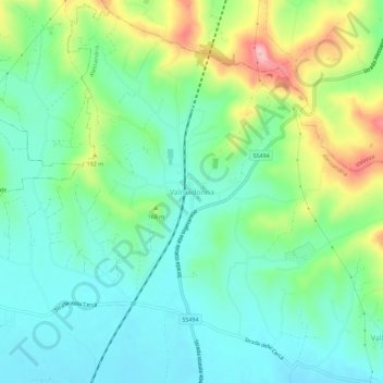 Topografische kaart Valmadonna, hoogte, reliëf