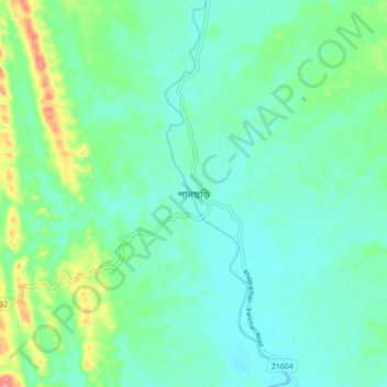 Topografische kaart Panchari, hoogte, reliëf