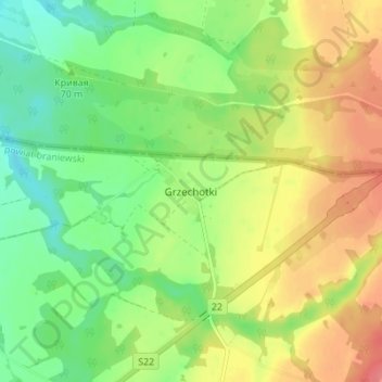 Topografische kaart Rehfeld, hoogte, reliëf