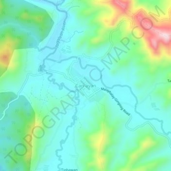 Topografische kaart Can-ayan, hoogte, reliëf