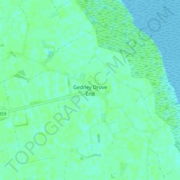 Topografische kaart Gedney Drove End, hoogte, reliëf