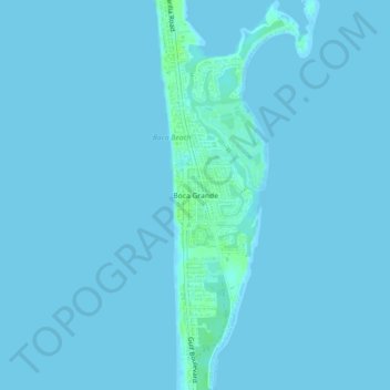 Topografische kaart Boca Grande, hoogte, reliëf