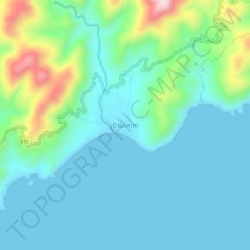 Topografische kaart Ditawini, hoogte, reliëf