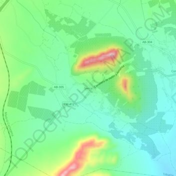 Topografische kaart Sierra, hoogte, reliëf