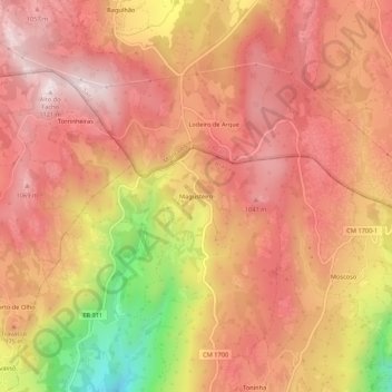 Topografische kaart Magusteiro, hoogte, reliëf