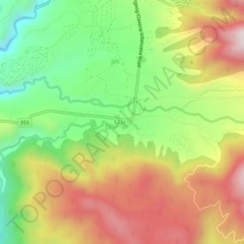 Topografische kaart Mat-i, hoogte, reliëf
