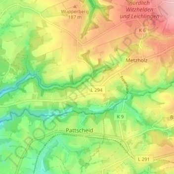 Topografische kaart Bremersheide, hoogte, reliëf