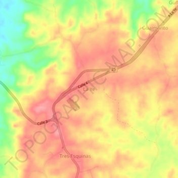 Topografische kaart La Ye, hoogte, reliëf