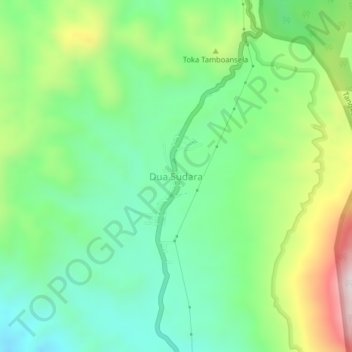 Topografische kaart Dua Sudara, hoogte, reliëf