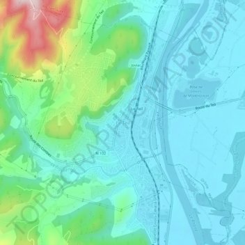 Topografische kaart Le Teil, hoogte, reliëf