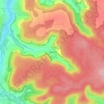 Topografische kaart Rouelles, hoogte, reliëf