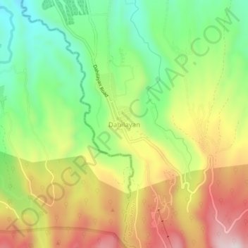 Topografische kaart Dahilayan, hoogte, reliëf