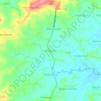 Topografische kaart Magbato, hoogte, reliëf