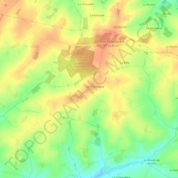 Topografische kaart La Jambuère, hoogte, reliëf