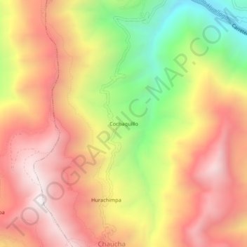 Topografische kaart Cochaquillo, hoogte, reliëf