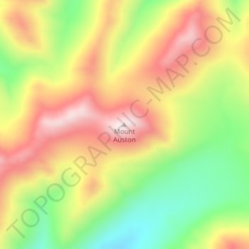 Topografische kaart Mount Auston, hoogte, reliëf